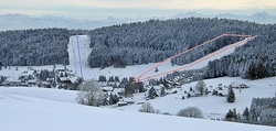 Skihang Herrischried mit eingezeichneten Pisten